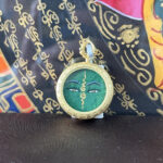 Xizang Hand-Painted Thangka of Green Tara with the Eye of Dharma - Image 2