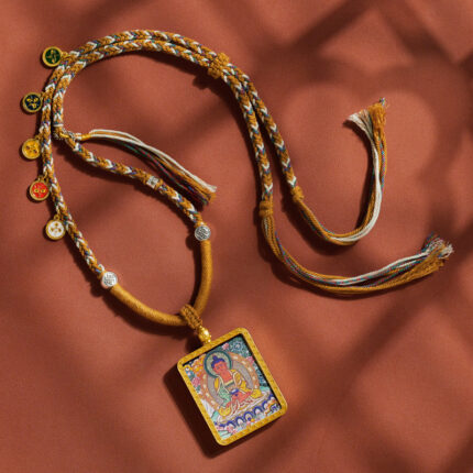 Amitabha Buddha zodiac Dog and Pig + Five Paths of Wealth God lanyard