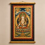 Inner Mongolian Characteristic Thangka White Tara Silk Scroll Wall Art for Meditation Room Worship