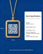 Tibetan Swastika Meander Pattern Square Thangka Pendant - Image 3