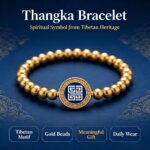Tibetan Huiwen Meander Pattern Gold Bead Thangka Bracelet