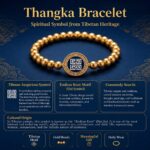 Tibetan Huiwen Meander Pattern Gold Bead Thangka Bracelet - Image 6