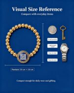 Tibetan Huiwen Meander Pattern Gold Bead Thangka Bracelet - Image 5