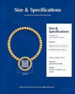 Tibetan Huiwen Meander Pattern Gold Bead Thangka Bracelet - Image 4