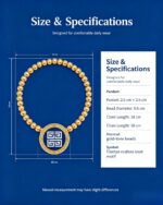 Tibetan Huiwen Meander Pattern Gold Bead Thangka Bracelet - Image 3