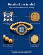 Tibetan Huiwen Meander Pattern Gold Bead Thangka Bracelet - Image 2