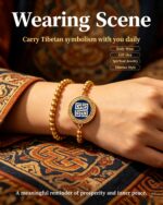 Tibetan Huiwen Meander Pattern Gold Bead Thangka Bracelet - Image 4