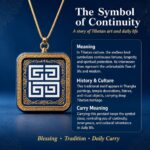 Tibetan Swastika Meander Pattern Square Thangka Pendant - Image 6