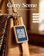 Tibetan Swastika Meander Pattern Square Thangka Pendant - Image 3