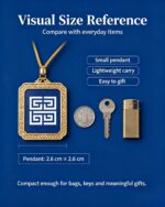 Tibetan Swastika Meander Pattern Square Thangka Pendant - Image 5