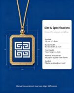 Tibetan Swastika Meander Pattern Square Thangka Pendant - Image 4