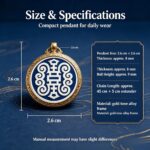 Tibetan Longevity Symbol Antique Gold Frame Amulet Pendant - Image 5