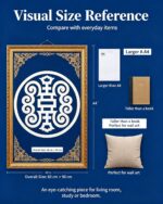 Tibetan Longevity Tuan Shou Pattern Thangka Home Scroll - Image 3