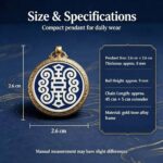 Tibetan Longevity Symbol Antique Gold Frame Amulet Pendant - Image 5