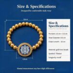 Tibetan Longevity Symbol Antique Gold Beaded Thangka Bracelet - Image 4