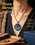 Tibetan Huang Dan Bumpa Thangka Blessing Pendant - Image 3