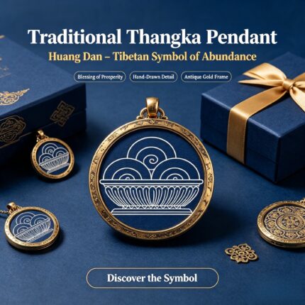 Tibetan Huang Dan Bumpa Thangka Blessing Pendant