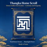 Yongzhong Endless Swastika Tibetan Thangka Wall Art, Traditional Continuous Totem Living Room Hanging Decor