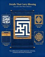 Yongzhong Endless Swastika Tibetan Thangka Wall Art, Traditional Continuous Totem Living Room Hanging Decor - Image 2