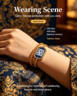Yongzhong Swastika Pattern Tibetan Thangka Bracelet, Traditional Auspicious Totem Woven Prayer Band - Image 4