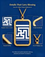 Yongzhong Endless Swastika Thangka Pendant, Traditional Tibetan Continuous Pattern Blessing Ghau Amulet - Image 3