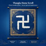 Yongzhong Swastika Tibetan Thangka Wall Art, Ancient Tibetan Symbol Living Room Hanging Decor