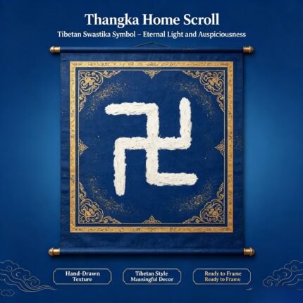 Yongzhong Swastika Tibetan Thangka Wall Art, Ancient Tibetan Symbol Living Room Hanging Decor