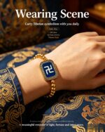 Tibetan Yongzhong Swastika Symbol Thangka Bracelet, Eternal Cycle & Vitality Adjustable Woven Wristband - Image 3