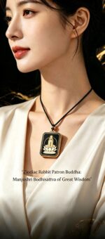 Manjushri Bodhisattva Rabbit Zodiac Pendant - Image 5