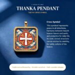 Tibetan "Jia Luo" Cross Symbol Thangka Pendant, Blessing for Peace in All Directions Protective Amulet