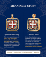 Tibetan "Jia Luo" Cross Symbol Thangka Pendant, Blessing for Peace in All Directions Protective Amulet - Image 5