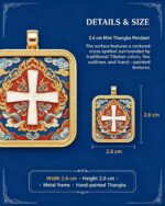 Tibetan "Jia Luo" Cross Symbol Thangka Pendant, Blessing for Peace in All Directions Protective Amulet - Image 2