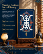 Ze Ji Longevity Symbol Tibetan Thangka Wall Art, Sino-Tibetan Auspicious Pattern Vertical Home Hanging Decor - Image 5