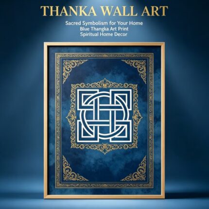 Bai Bei Wu Circular Auspicious Knot Tibetan Thangka Print Spiritual Wall Decor