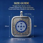 Circular Auspicious Knot Thangka Gau Pendant | Tibetan Bai Bei Wu Lucky Amulet - Image 4