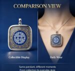 Circular Auspicious Knot Thangka Gau Pendant | Tibetan Bai Bei Wu Lucky Amulet - Image 3
