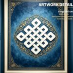 Bai Mu Ze Eternal Auspicious Knot Tibetan Thangka Print Sacred Symbol Wall Decor