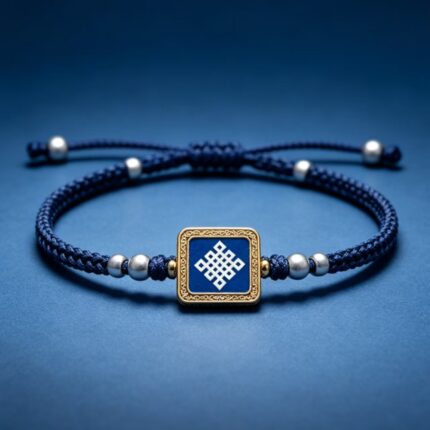 Bai Mu Ze Eternal Auspicious Knot Tibetan Braided Bracelet Spiritual Lucky Charm