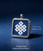 Bai Mu Ze Eternal Auspicious Knot Thangka Gau Pendant Tibetan Lucky Amulet - Image 2
