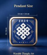 Bai Mu Ze Eternal Auspicious Knot Thangka Gau Pendant Tibetan Lucky Amulet - Image 4