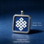 Bai Mu Ze Eternal Auspicious Knot Thangka Gau Pendant Tibetan Lucky Amulet - Image 2