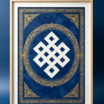 Ba Bei Endless Knot Tibetan Thangka Print Traditional Symbol Wall Decor
