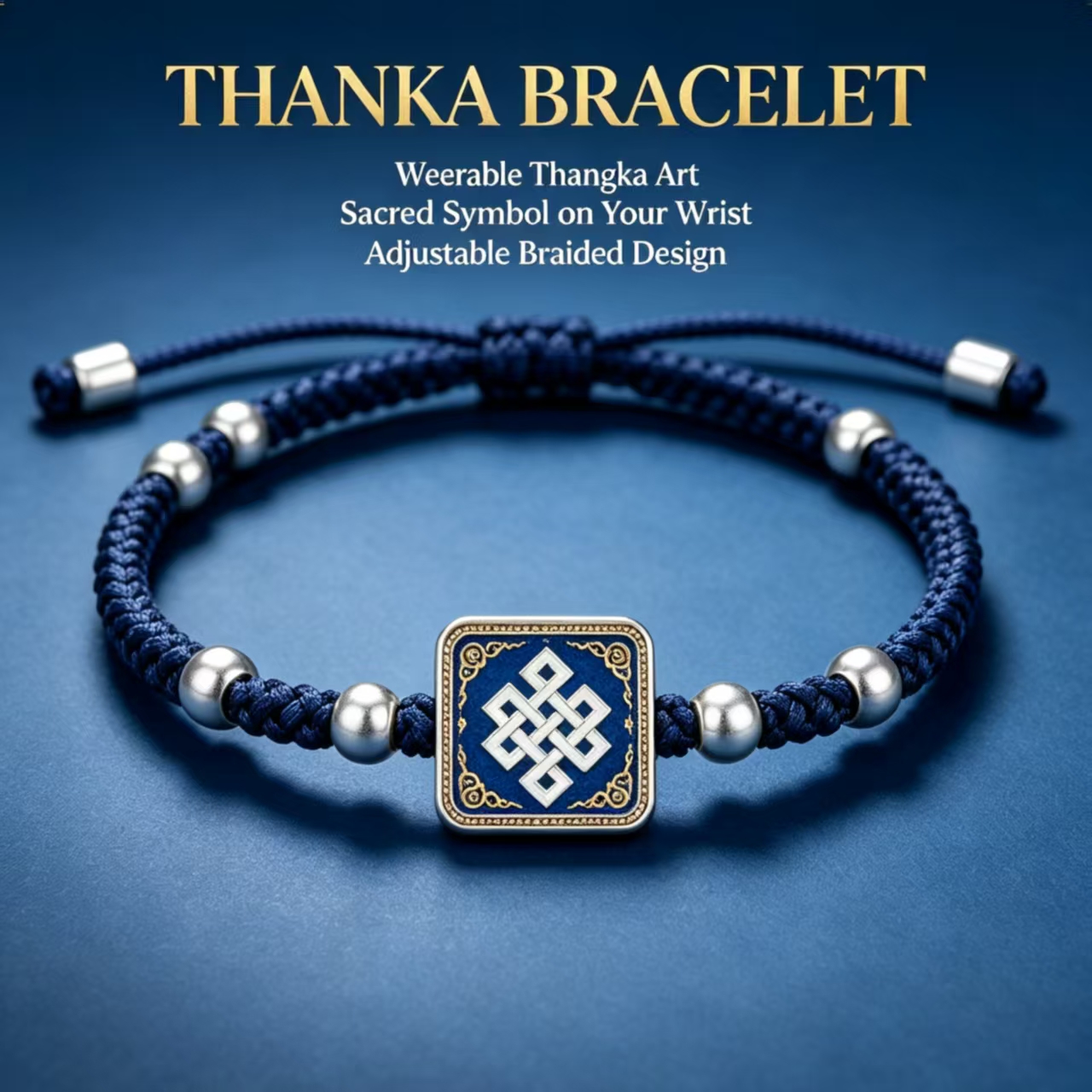 吉祥结手链主图 Ba Bei Endless Knot Tibetan Braided Bracelet Traditional Sacred Symbol Lucky Charm - Image 1