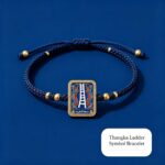 Mu Ta Sky Ladder Symbol Tibetan Thangka Bracelet, Ancient Bon Totem Auspicious Woven Bracelet
