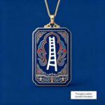 Mu Ta Sky Ladder Symbol Tibetan Thangka Plaque, Ancient Bon Totem Auspicious Hanging Ornament
