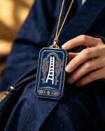 Mu Ta Sky Ladder Symbol Tibetan Thangka Plaque, Ancient Bon Totem Auspicious Hanging Ornament - Image 3
