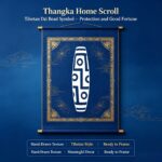 Dzi Bead Pattern Tibetan Thangka Wall Art, Traditional Plateau Totem Living Room Hanging Decor