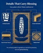Dzi Bead Pattern Tibetan Thangka Wall Art, Traditional Plateau Totem Living Room Hanging Decor - Image 2