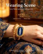Dzi Bead Pattern Tibetan Thangka Bracelet, Plateau Auspicious Totem Peace Prayer Woven Band - Image 4