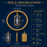 Dzi Bead Pattern Tibetan Thangka Bracelet, Plateau Auspicious Totem Peace Prayer Woven Band - Image 2
